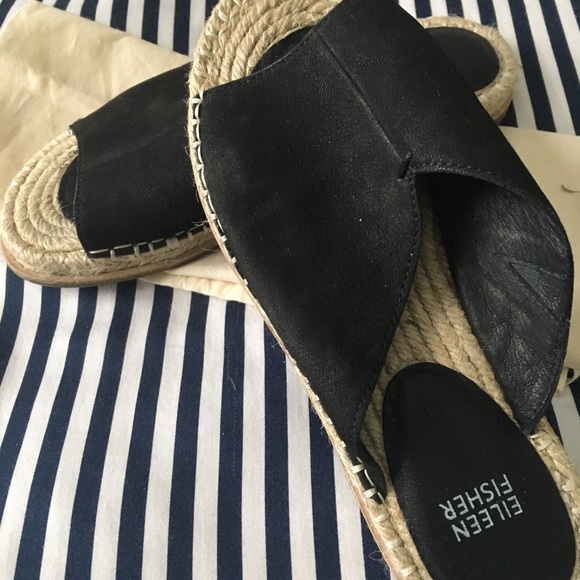 EILEEN FISHER MILLY TUMBLED NUBUCK SANDALS - Picture 1 of 6